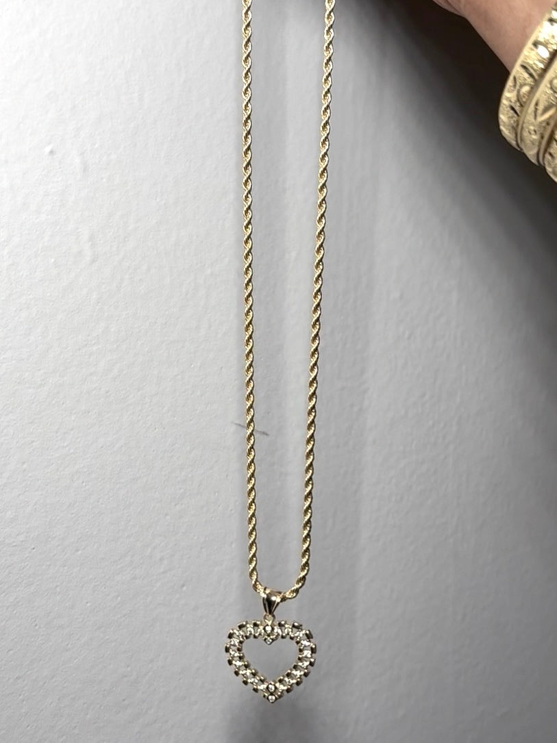 Heart studded Rolex Necklace