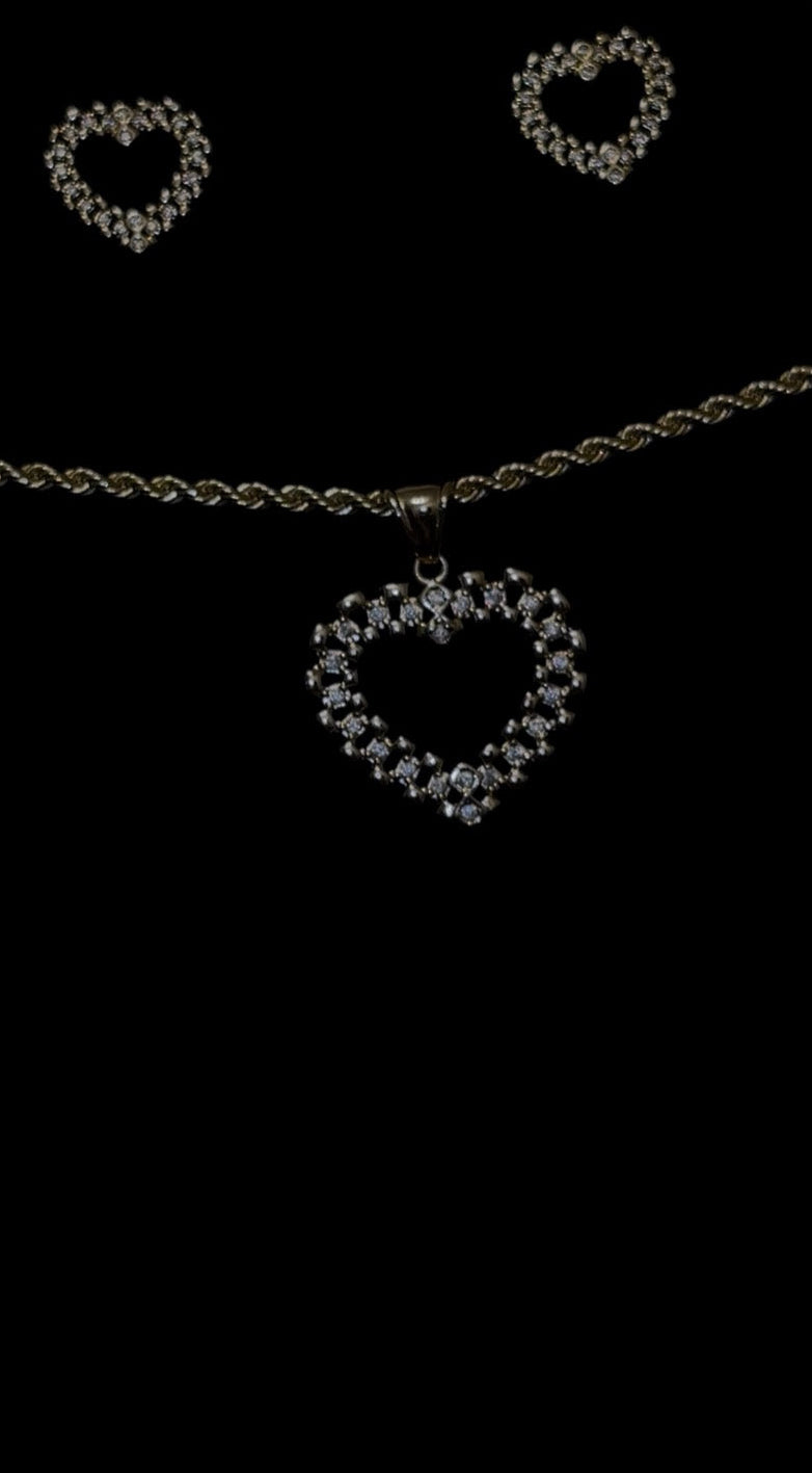 Heart Diamond Studded Set