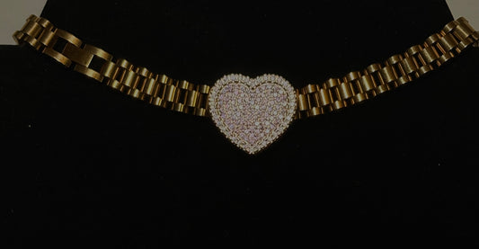 Iced Out Heart Rolex chain