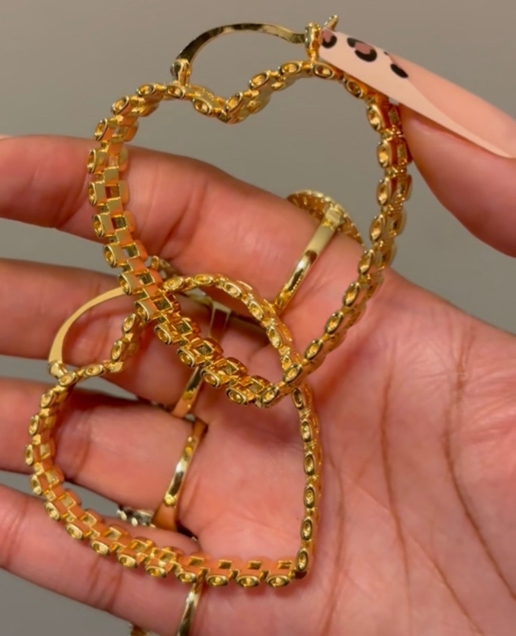 Heart Rolex Hoops