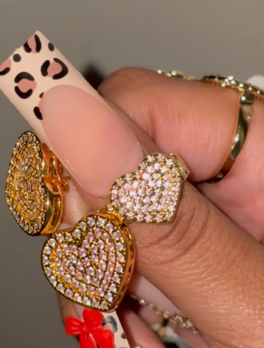 Iced Out Pink Heart Ring