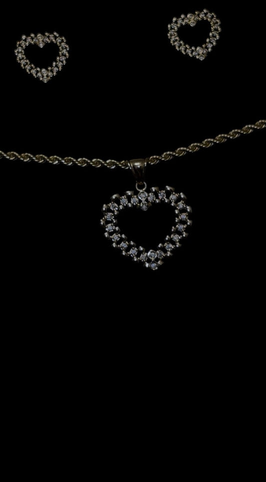 Heart Diamond Studded Set