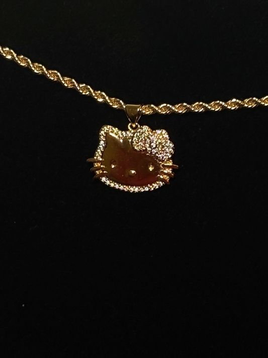 Gold HK Face Necklace